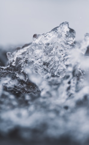 clear ice in macro photography