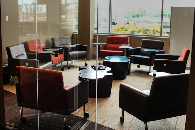 Lounge Style Meeting Bay — commercial office meeting room interior design