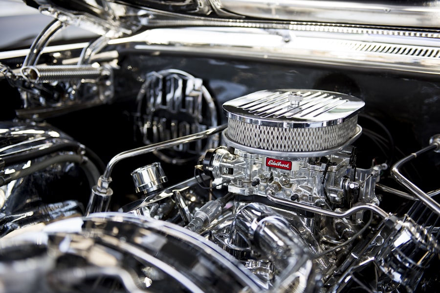 Closeup of a car engine bay
