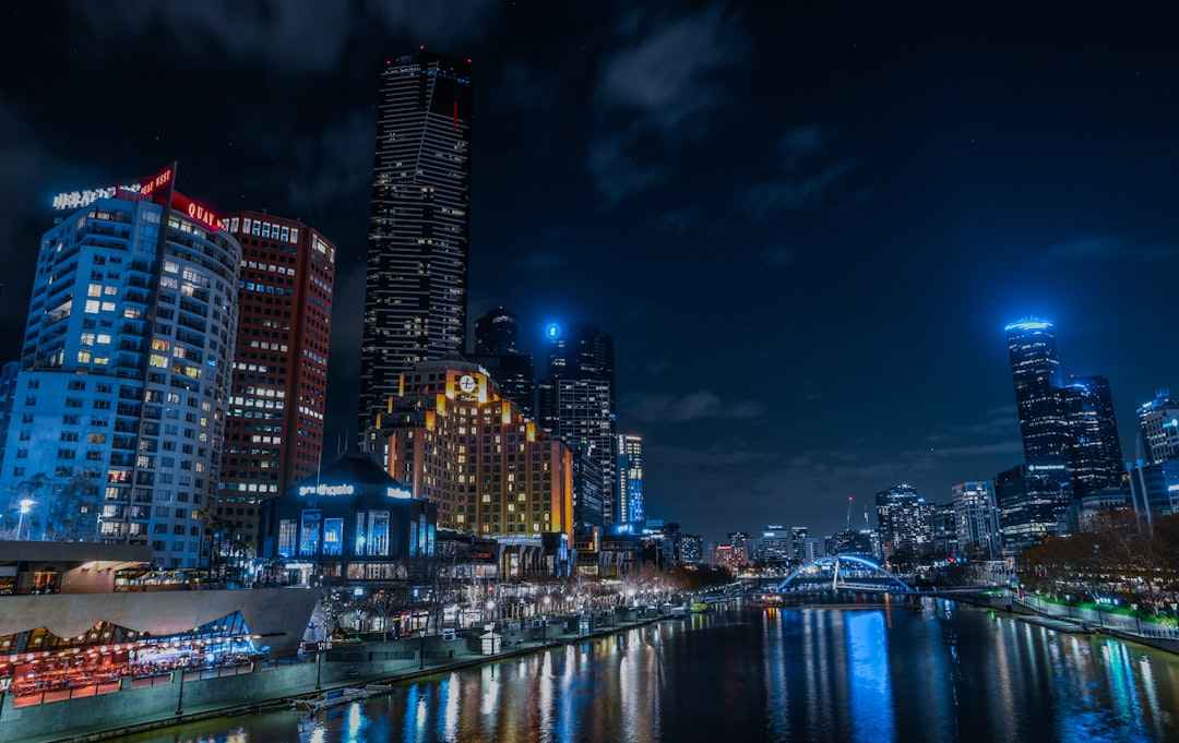 body of water near high-rise buildings, I was walking across the bridge in Melbourne CBD when I saw those amazing city l