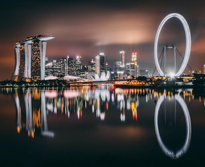 panoramic photo of london eye singapore zoom background