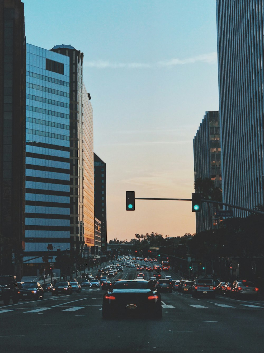 vehicles on road in city