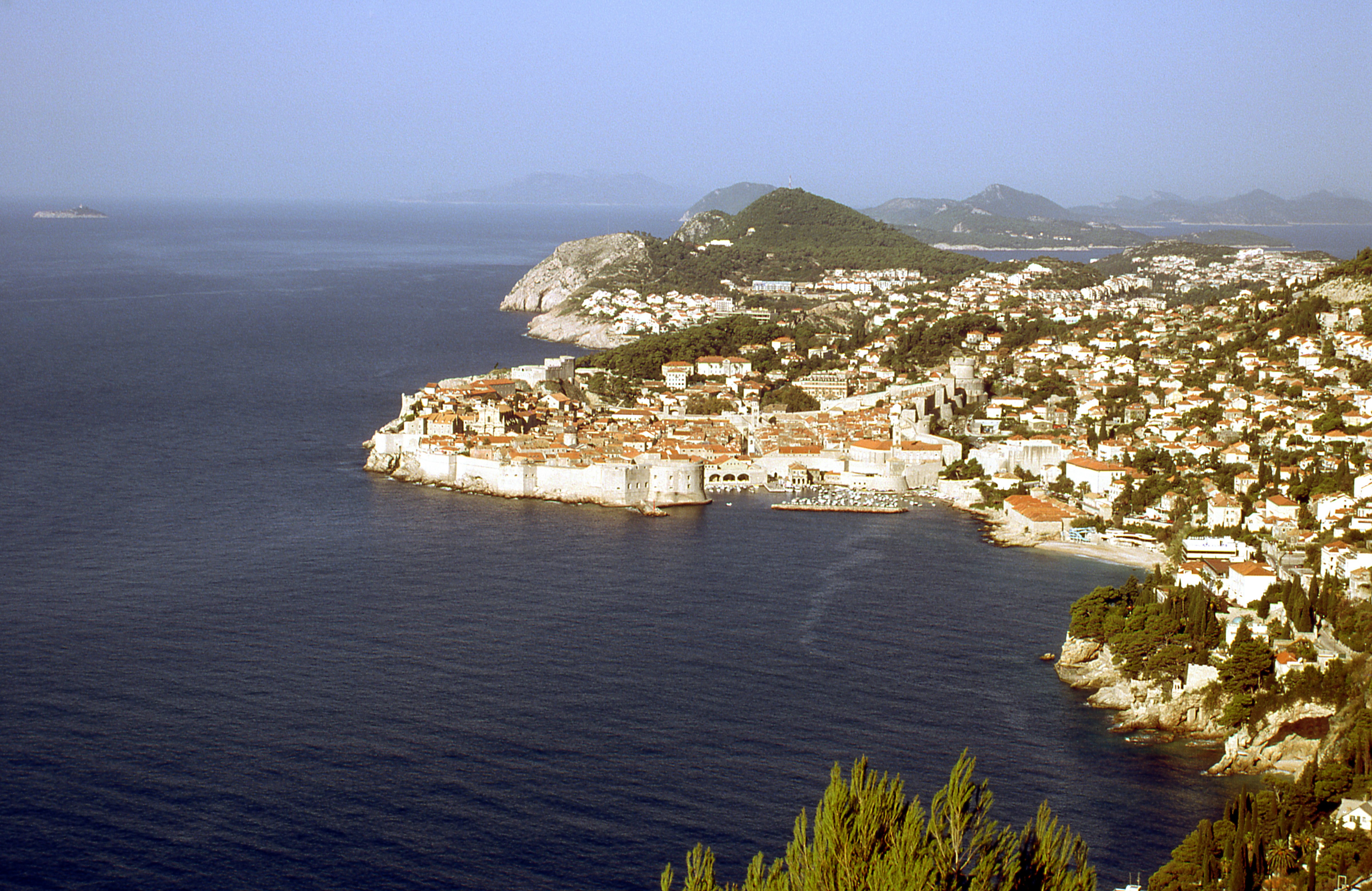 Medieval walled city of Dubrovnik overlooking the crystal-clear Adriatic Sea Croatia