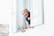 woman peeping at window