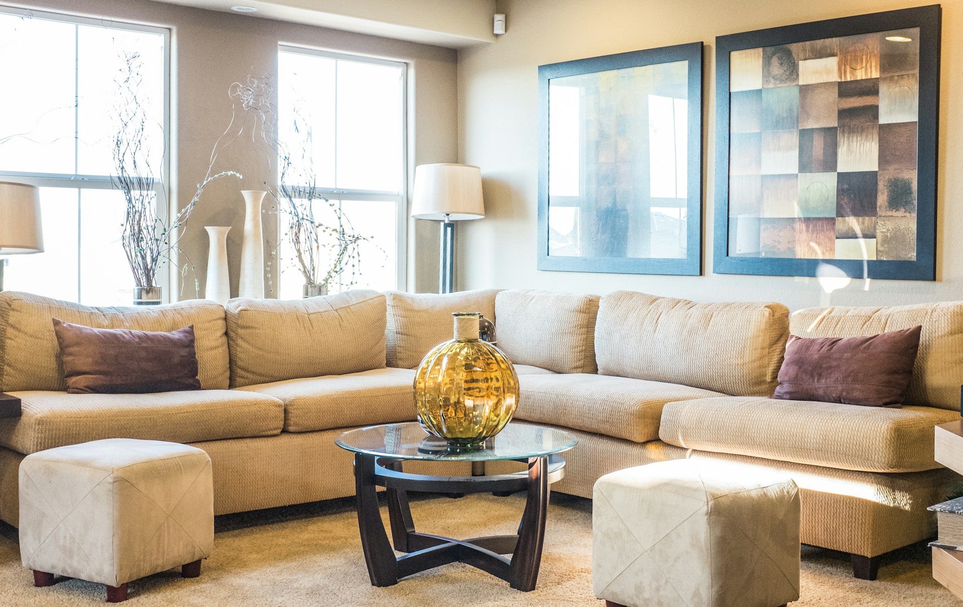 brown sofa in a room during daytime