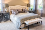 throw pillow on bed frame