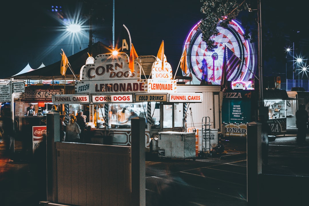 Corn Dogs food kart beside carnival