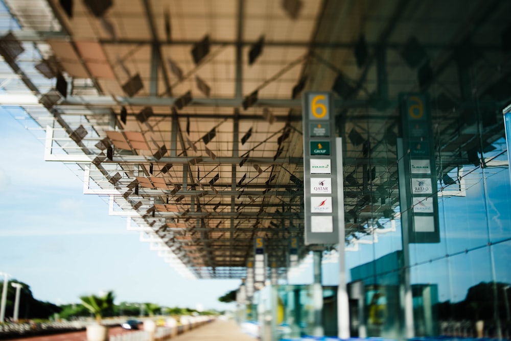 gray metal trusses under blue sky