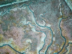 an aerial view of a body of water