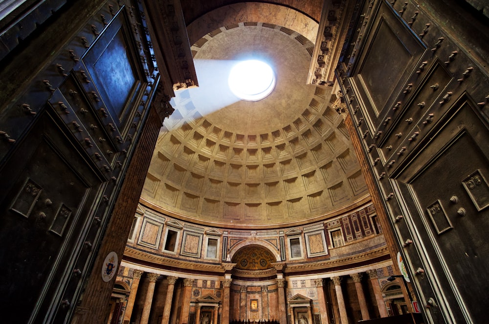 low angle brown concrete dome building