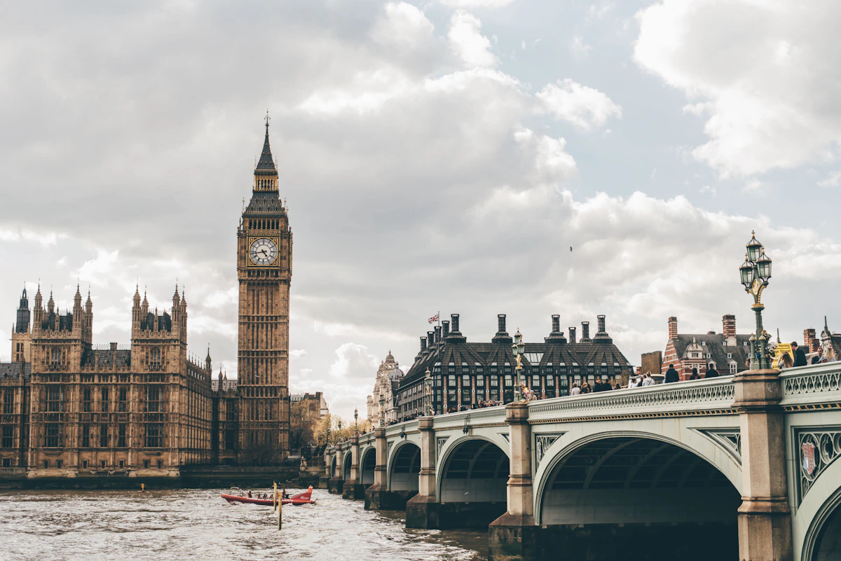 Tower Bridge in spring, River Thames, London