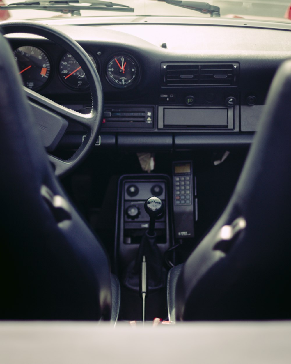 black vehicle interior