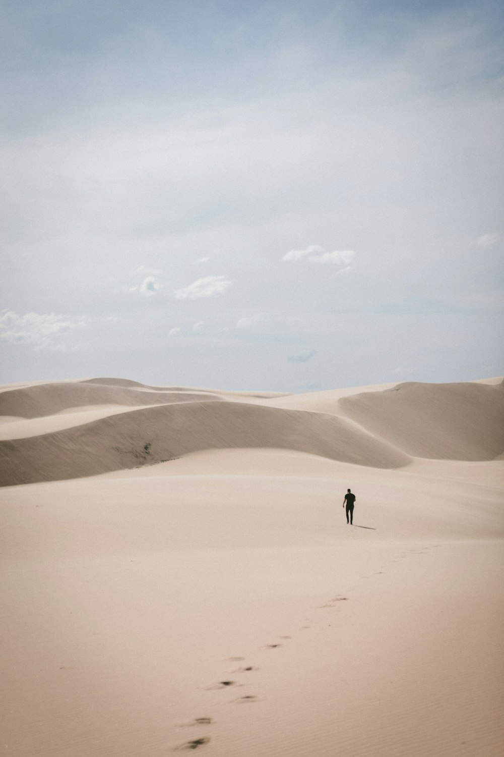 person waling on desert