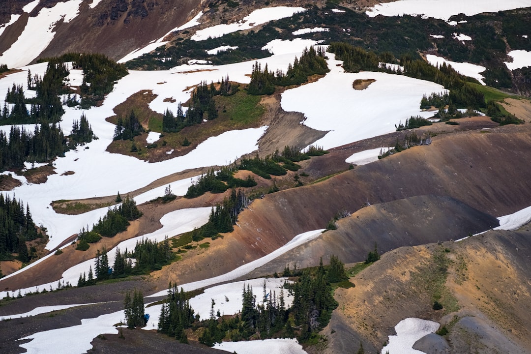 snow coated mountain range