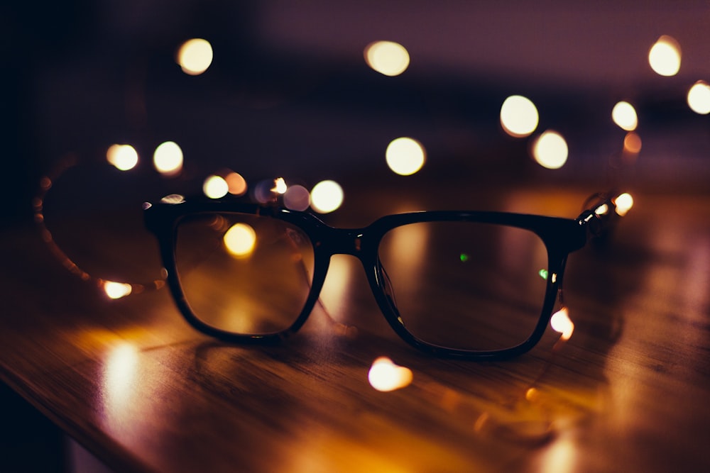 eyeglasses with black frames