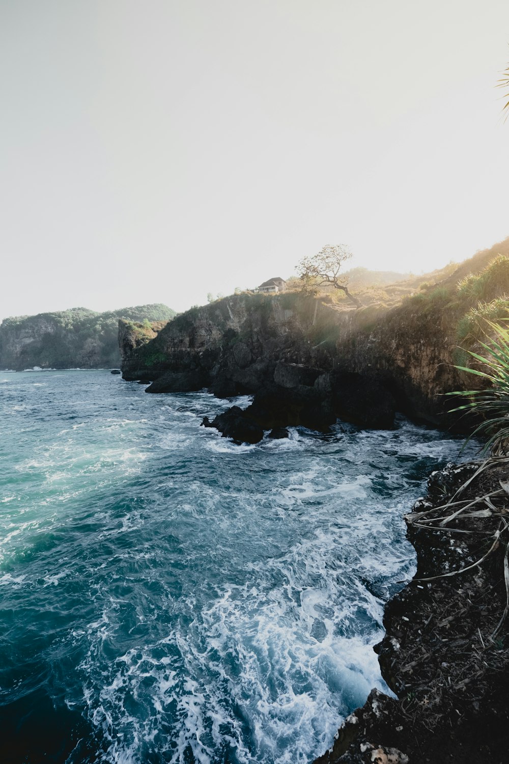 aerial photography of calm sea and rocks