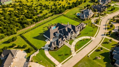 aerial photography of house with green yard