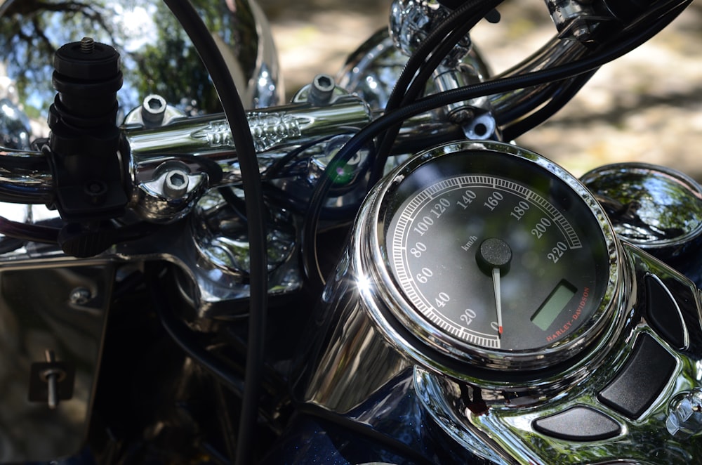 black and silver motorcycle outdoor