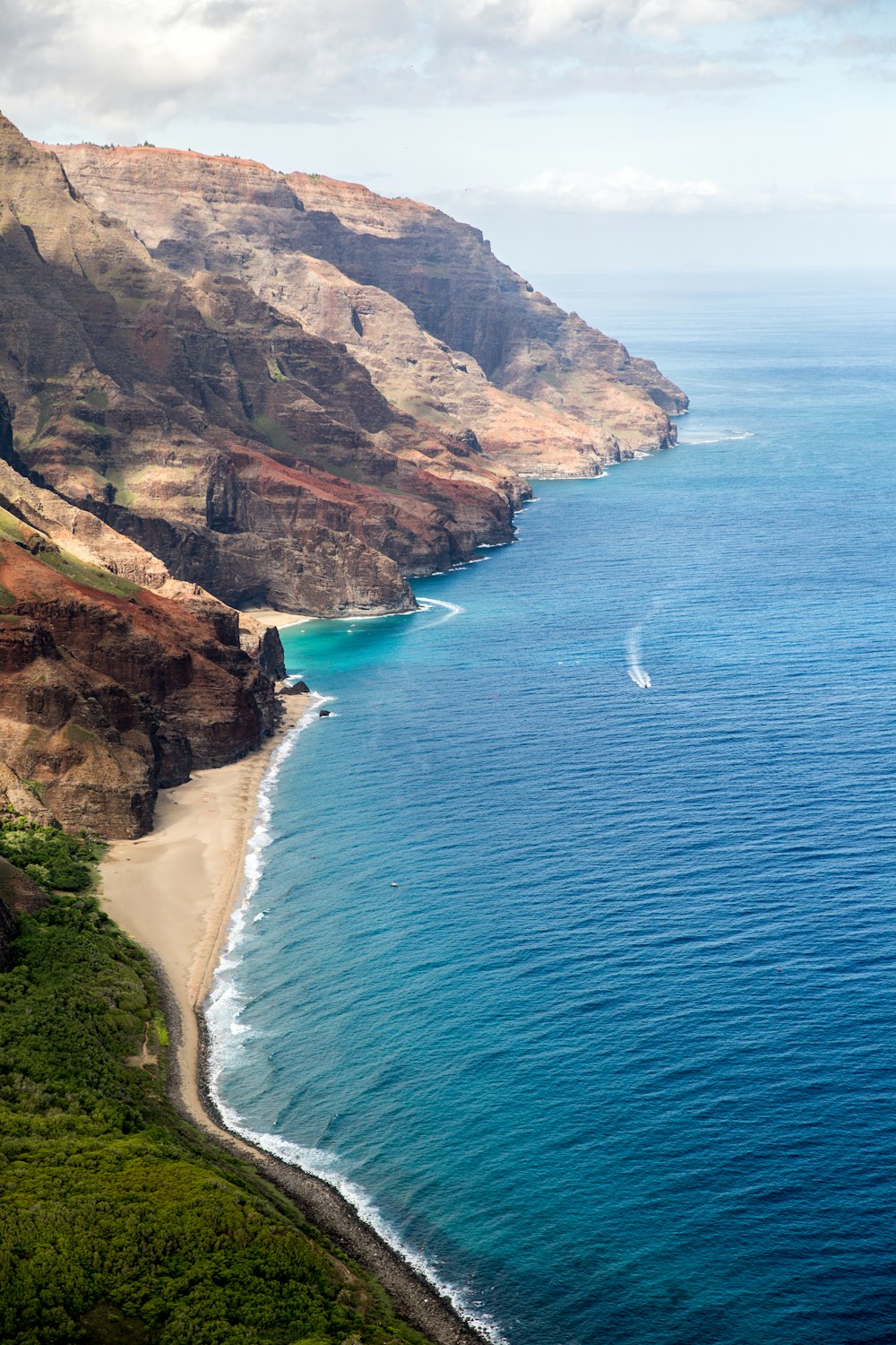 aerial photography of coastline