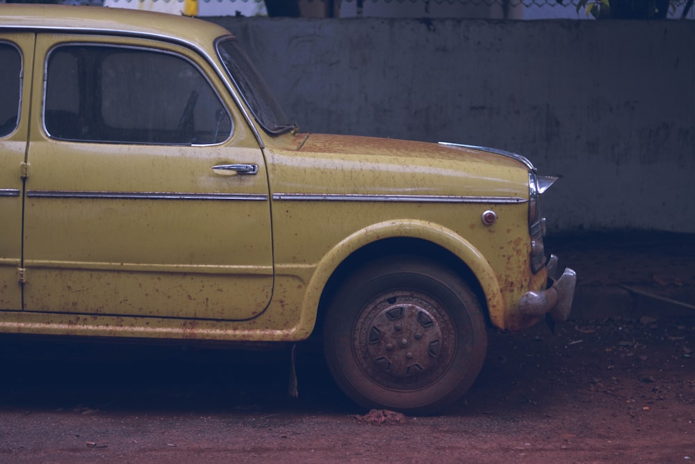 vintage yellow car