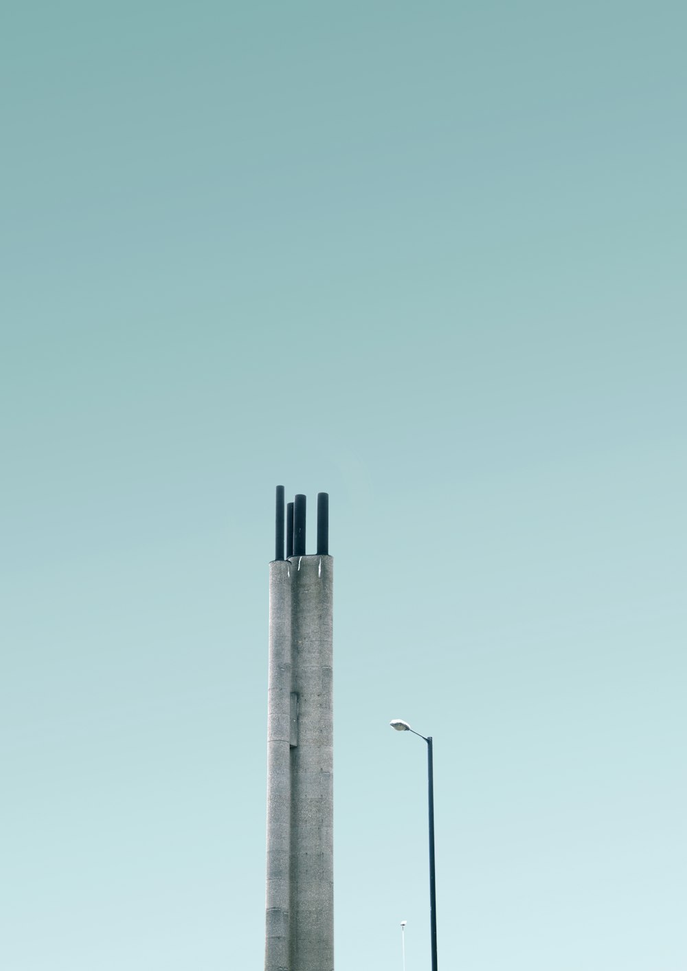 gray metal light post