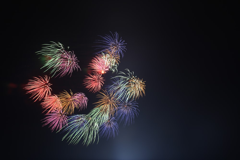 assorted-color fireworks at night time