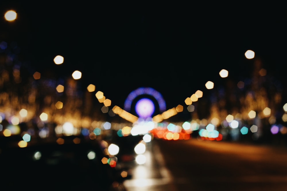 bokeh photography of lights on road during nighttime