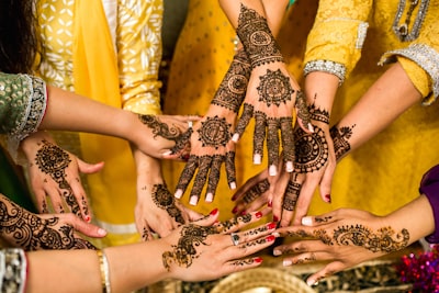 people hands with tattoes indian zoom background