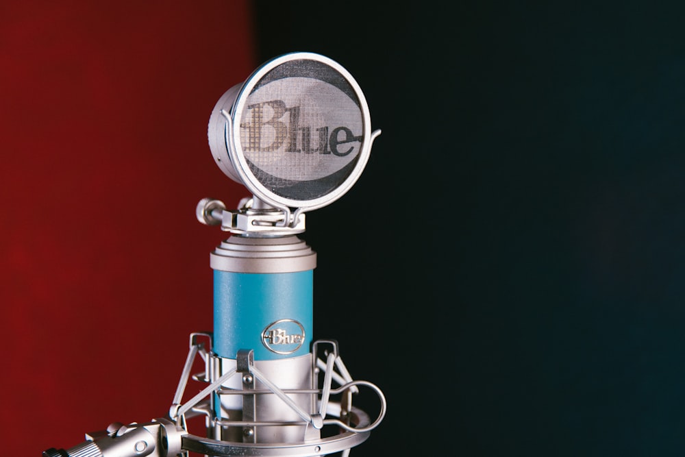 Microphone boule de neige bleu