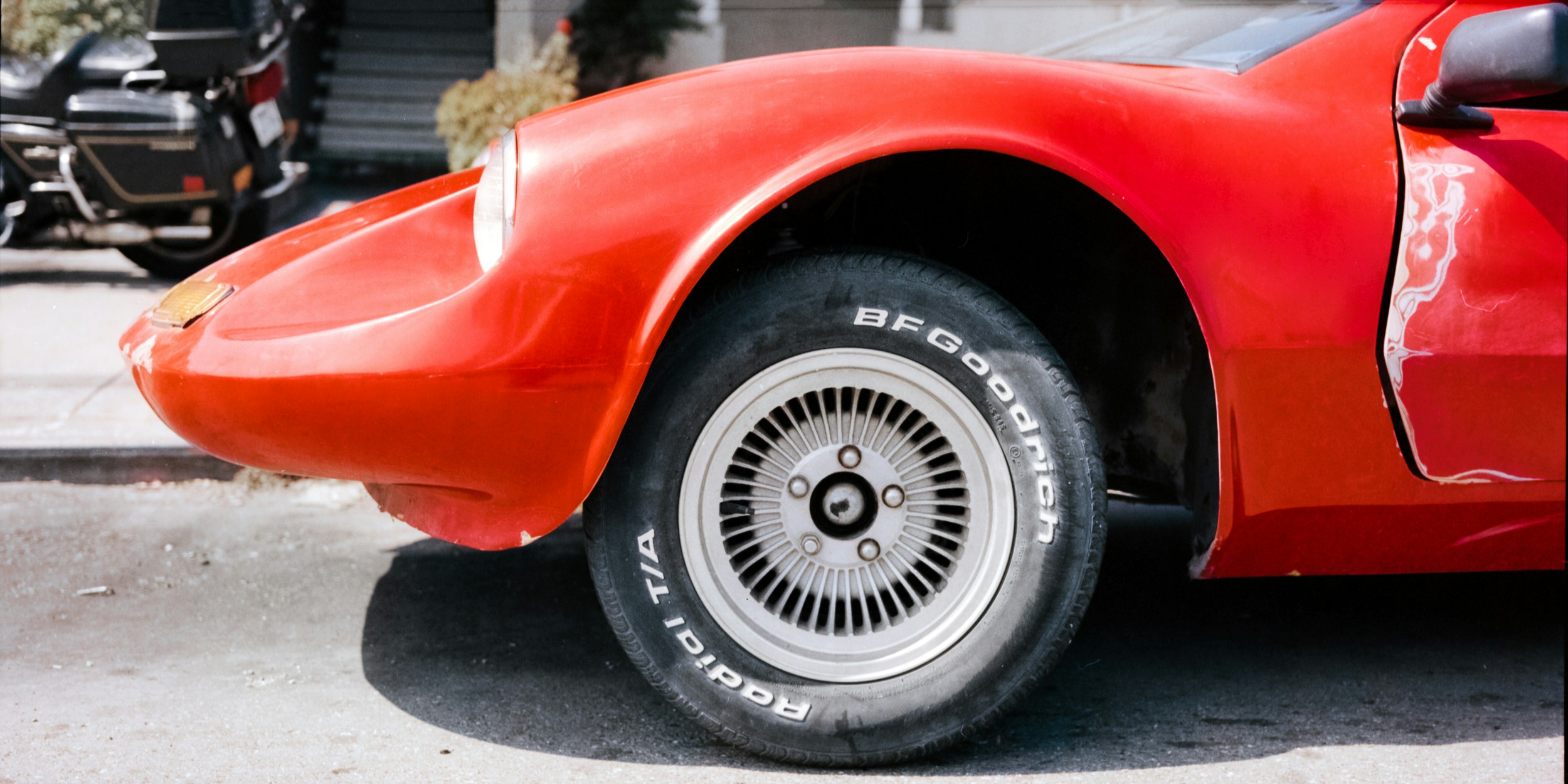 chrome multi-spoke wheel and tire set