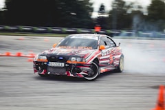 car drifting on road