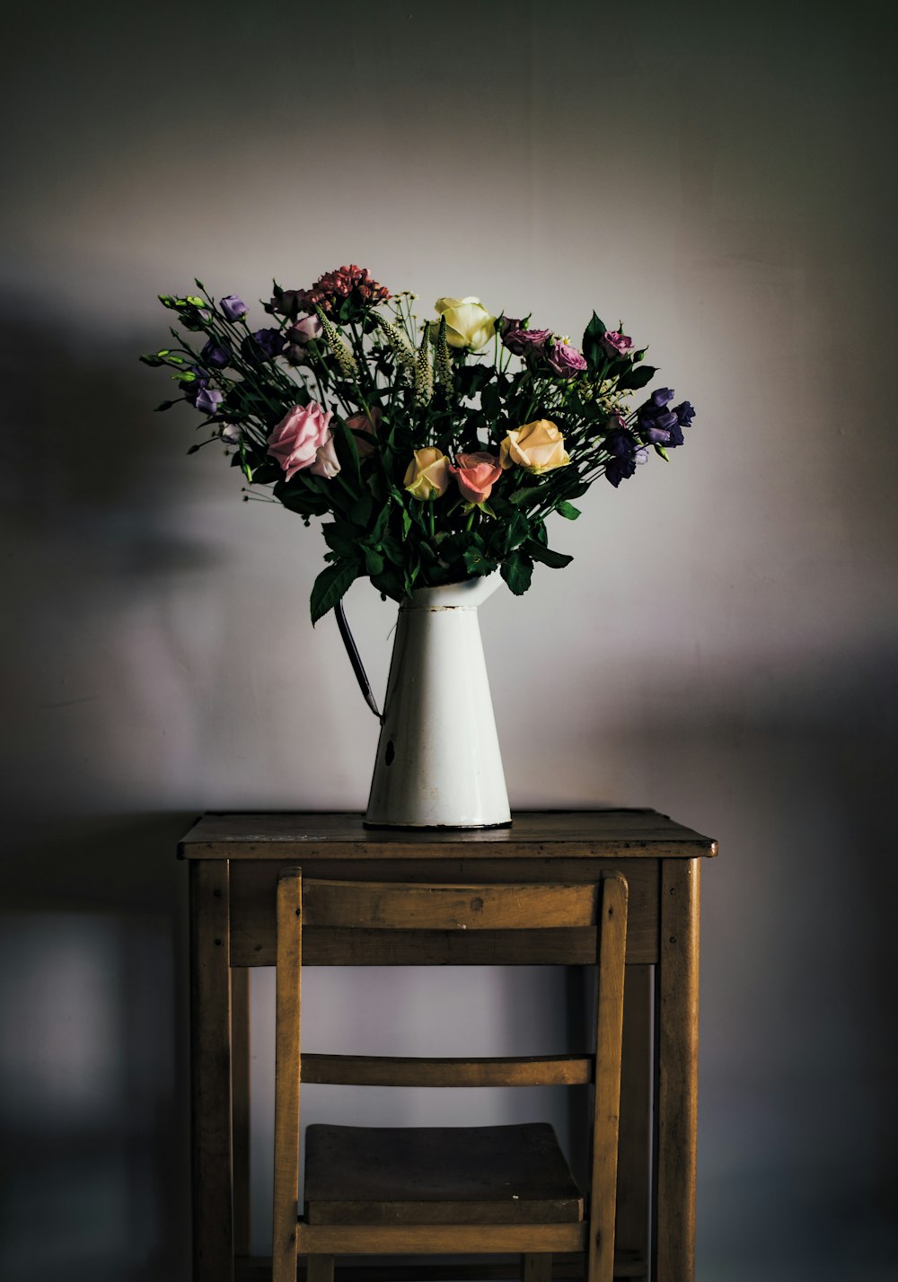 flower arrangement in white vase
