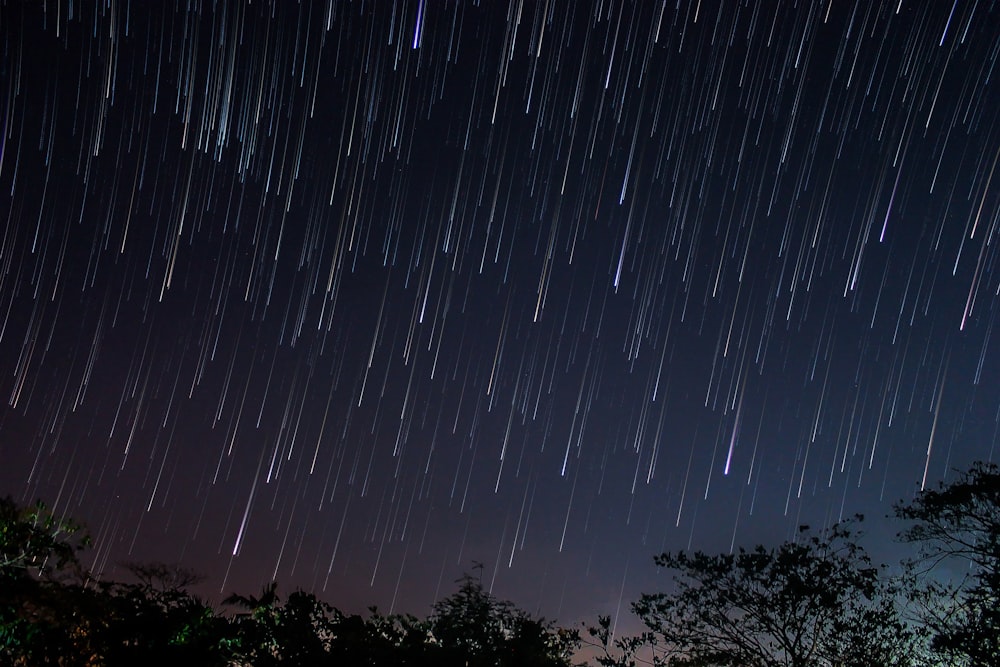 time lapse photography of stars