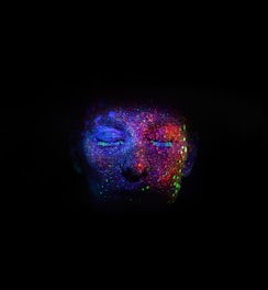 women's face with glitters
