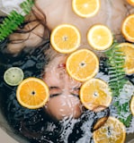 sliced lemon on bathtub