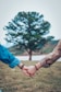 two persons holding hands