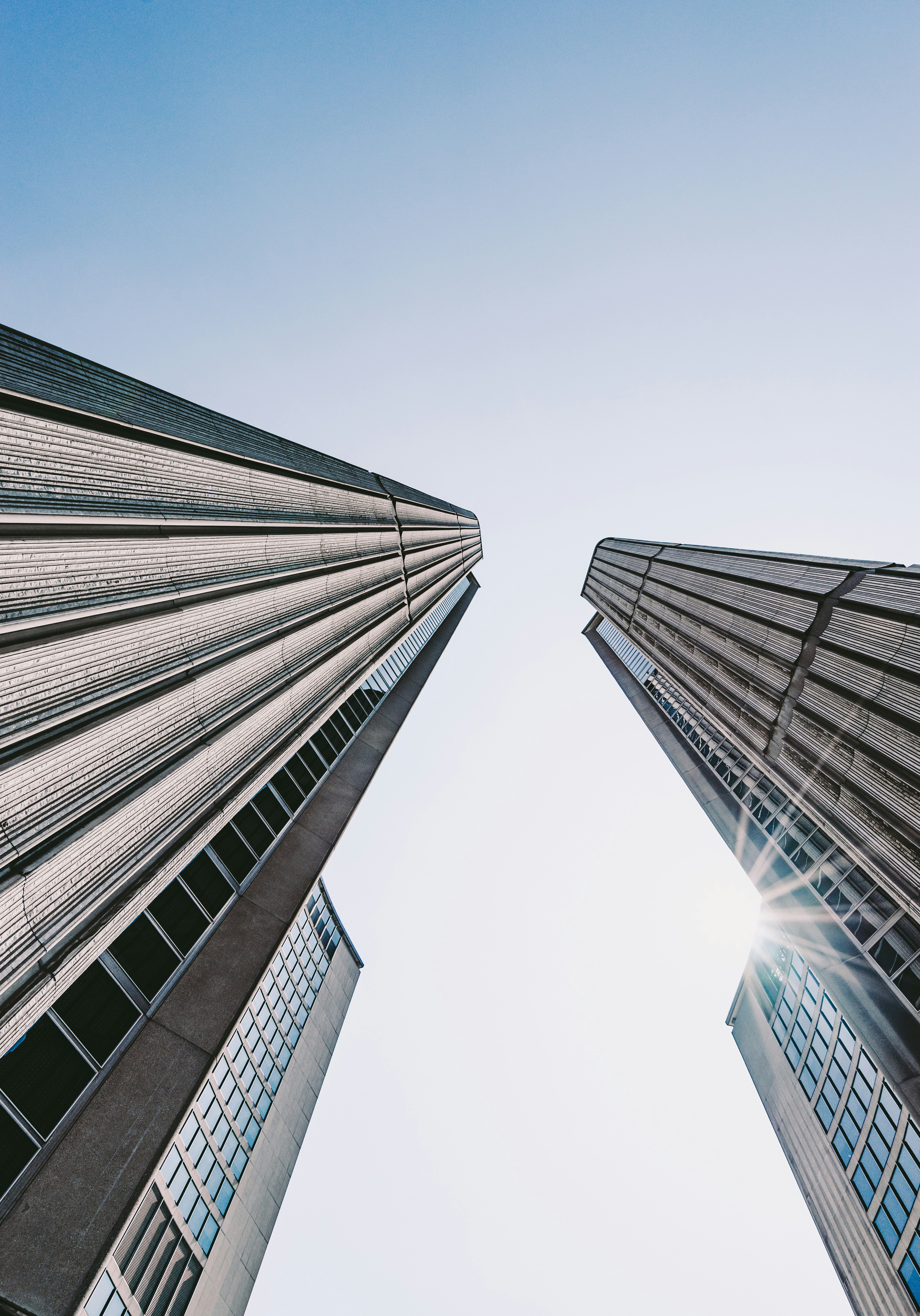 low angle photography of high-rise buildings