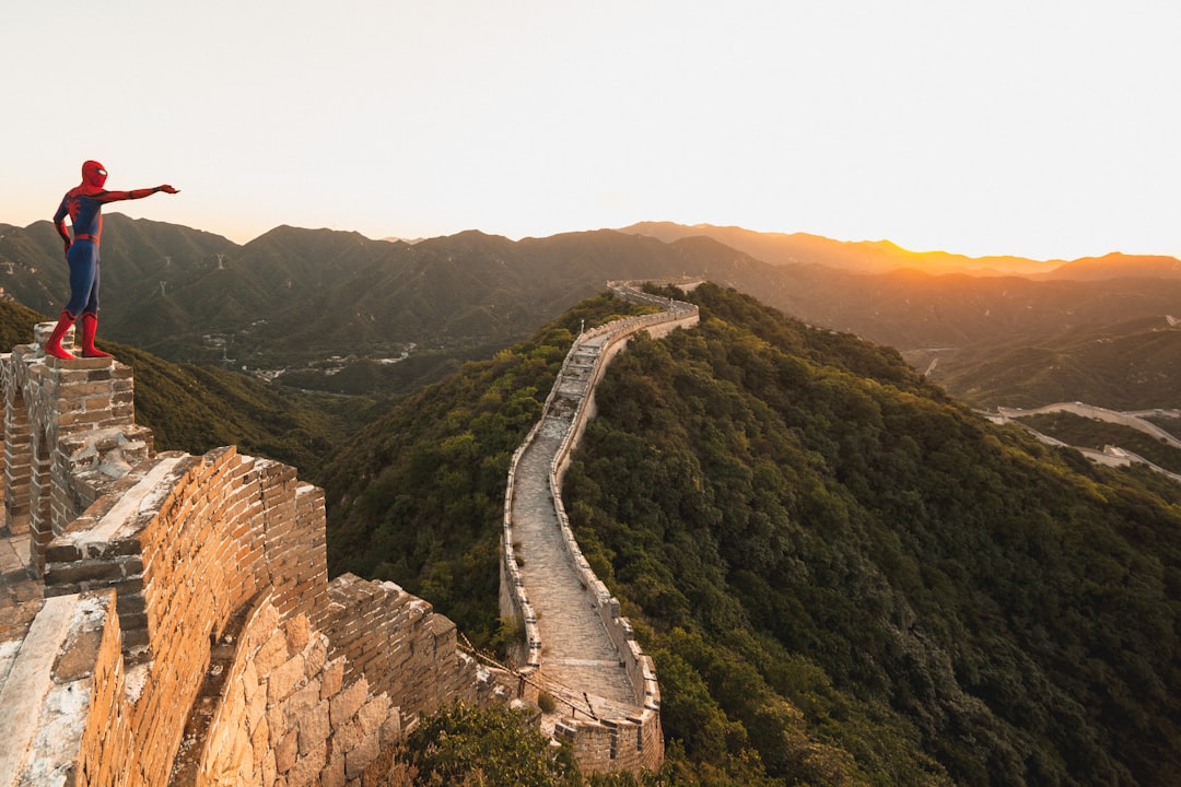 Great Wall of China, One fine day wth the spiderman at the Great Wall of China
