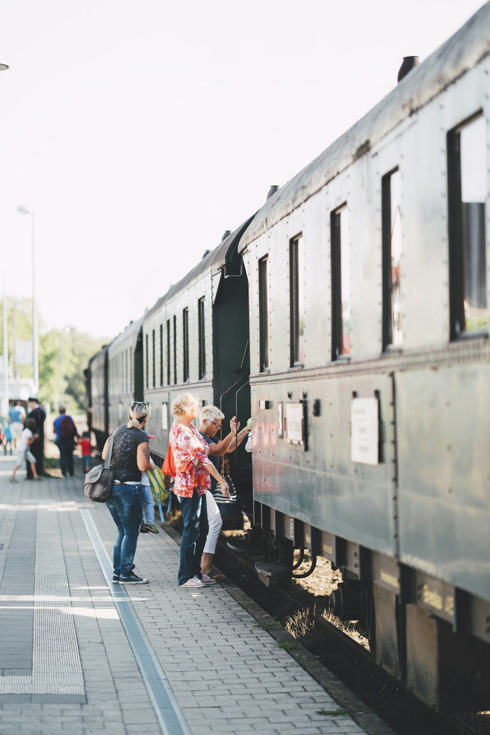 people riding train