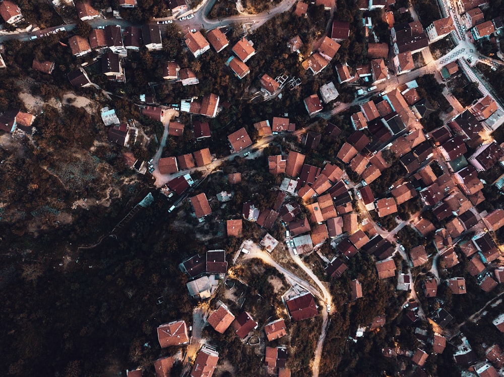 Photographie aérienne du village