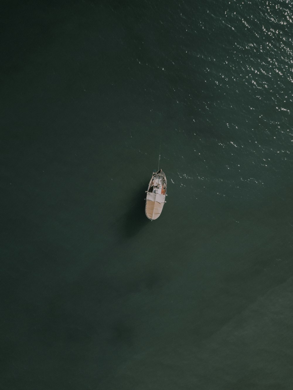 brown boat on green sea during daytime