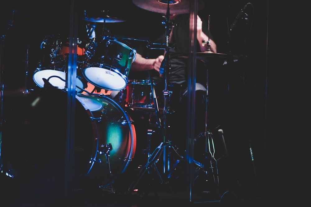 man playing drums