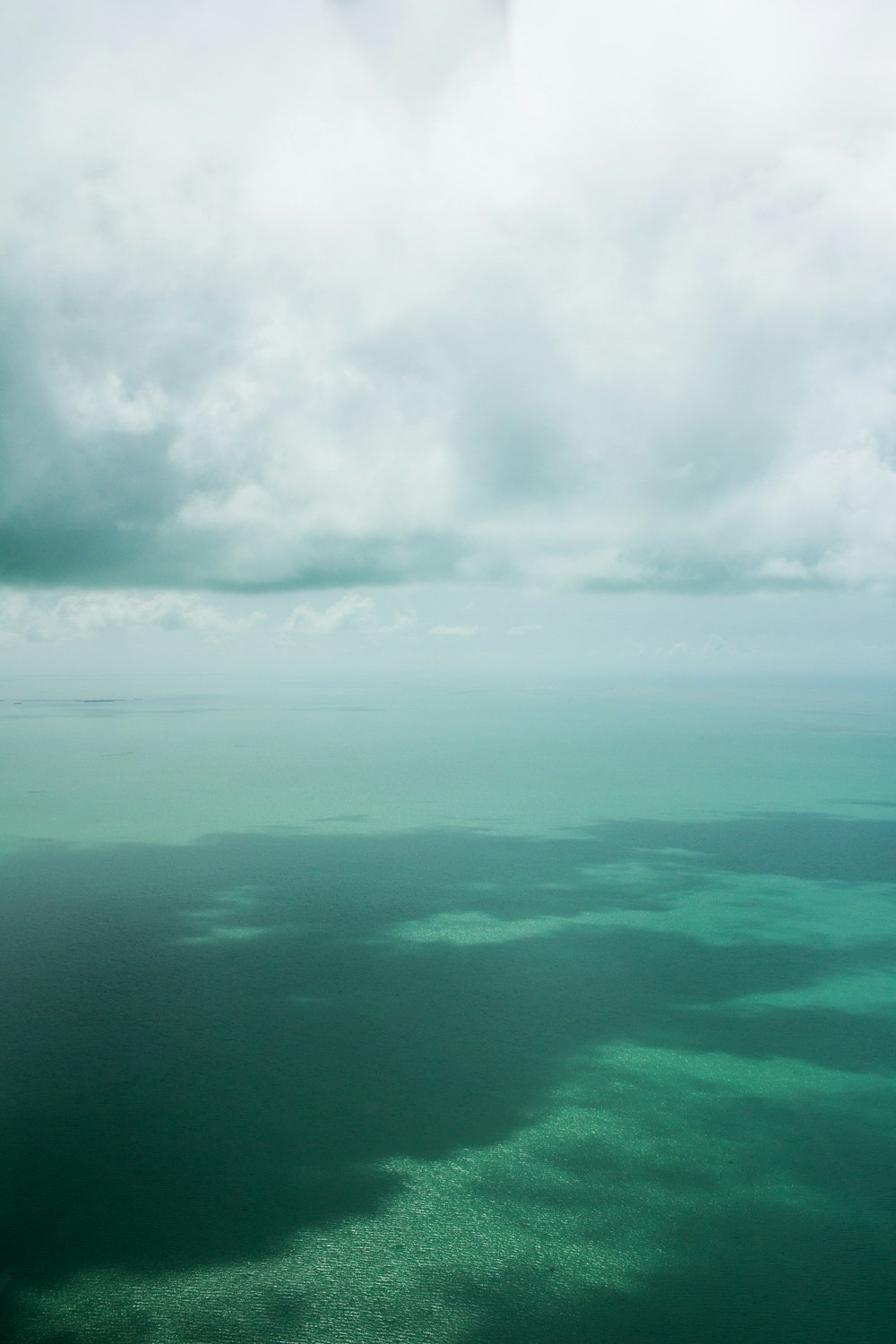 birds eye photography body of water