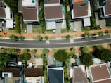aerial photo of brown roof houses