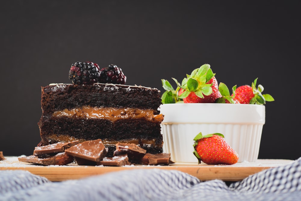 chocolate cake with strawberries