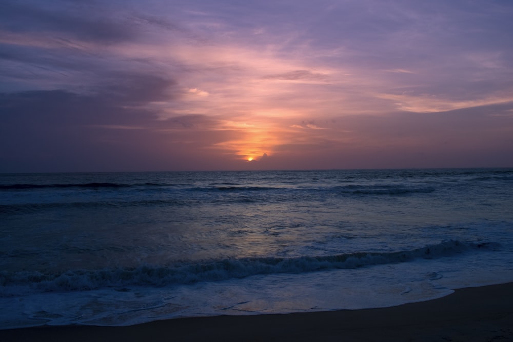 seashore during golden hour