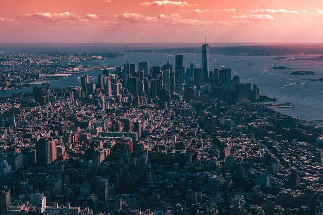 aerial photography of city buildings