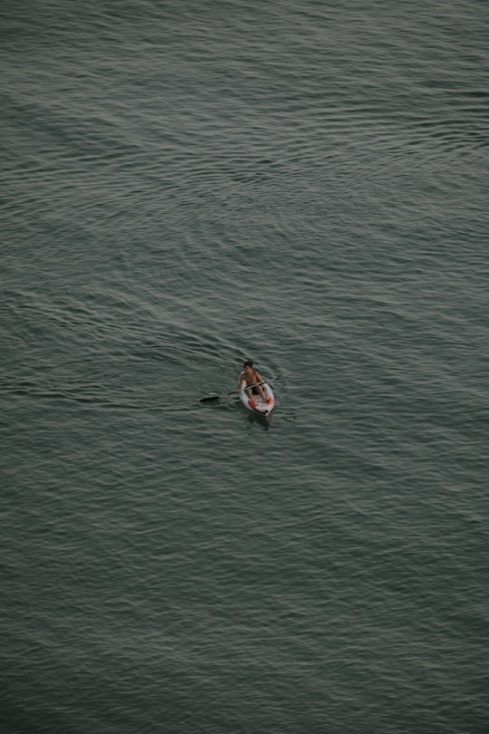 person kayaking on body of water in Qeparo Albania