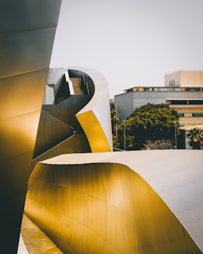 Golden-lit investment property with contemporary architecture.