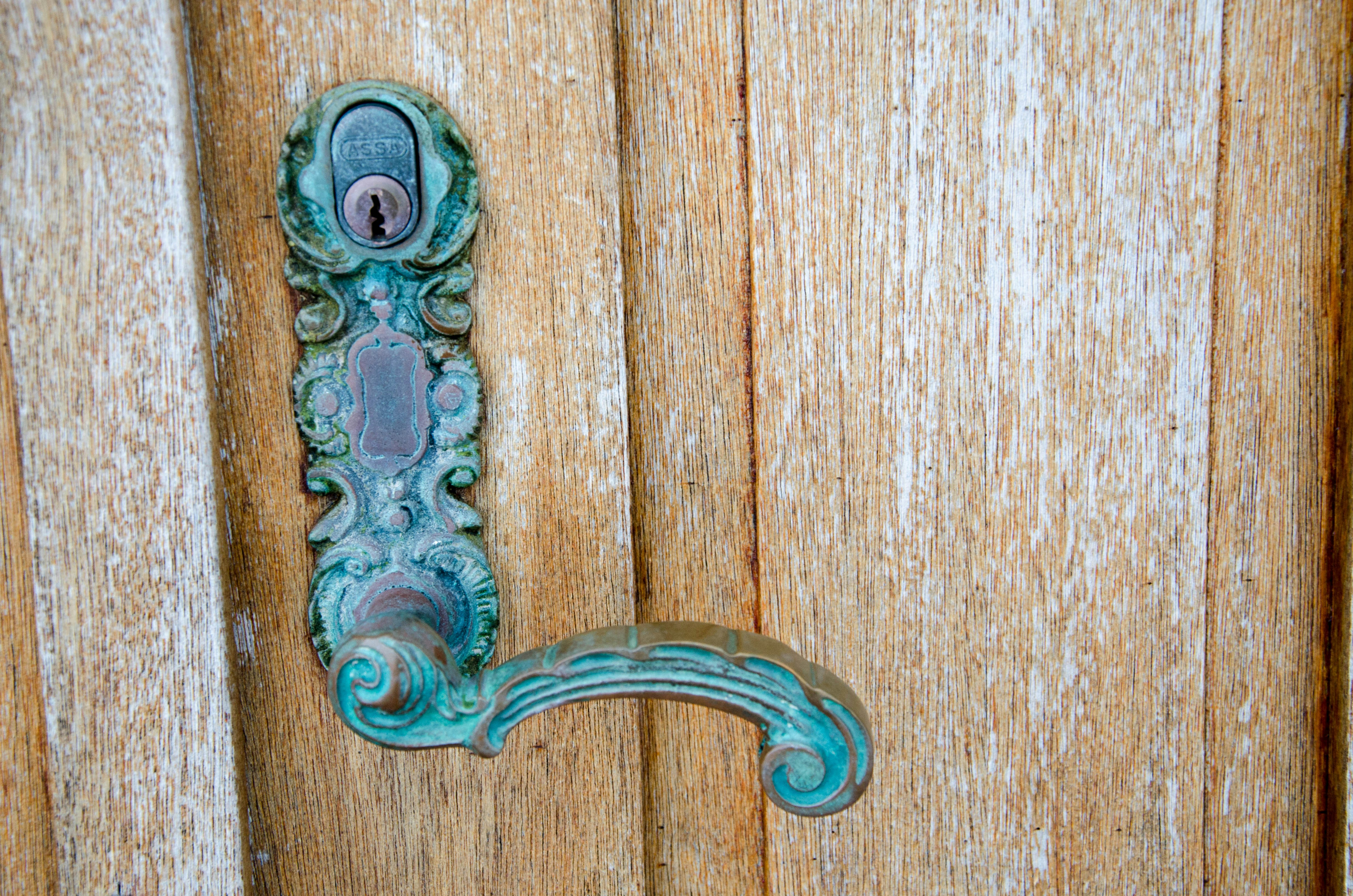Olivari luxury brass door handle with ornate detailing